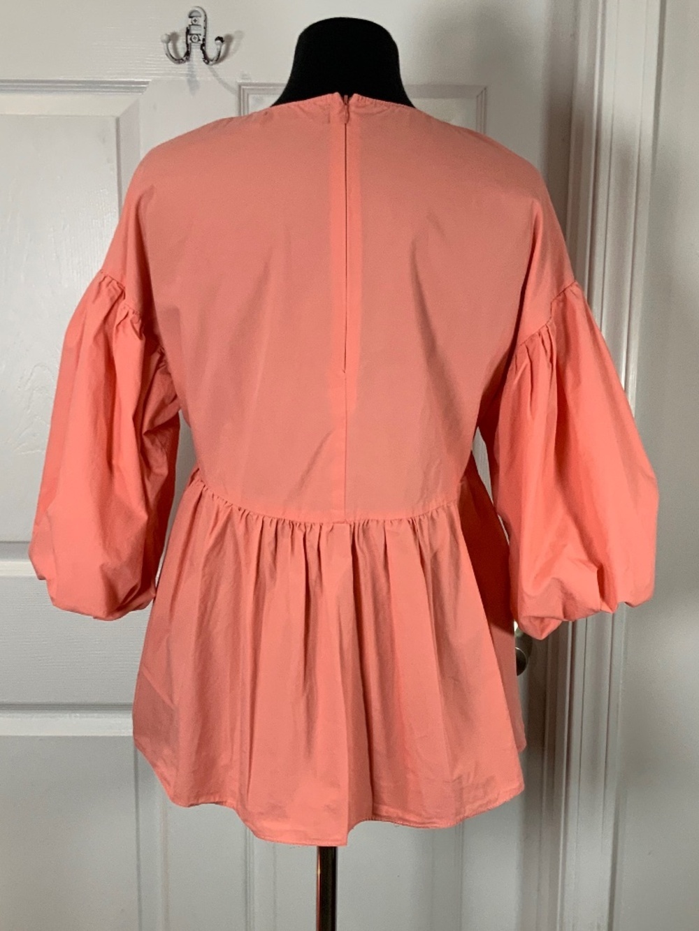 Pomander Place by Tuckernuck Peach Cotton Babydoll Puff Sleeve Top Size XS - Picture 6 of 11